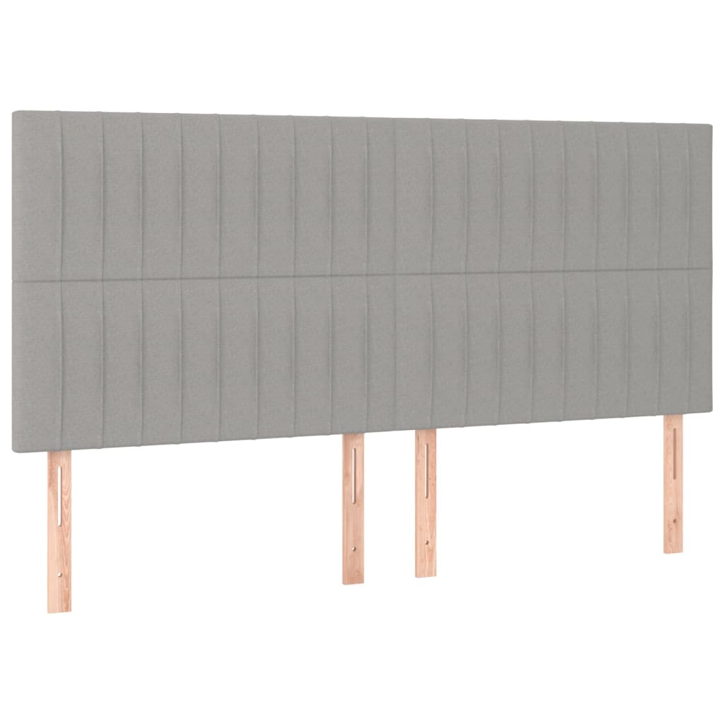 Sommier à lattes de lit matelas et LED Gris clair 160x200 cm - XIOS
