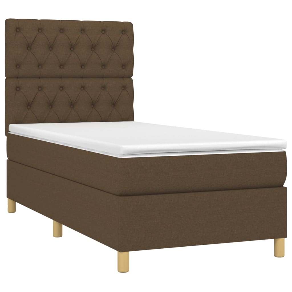 Sommier à lattes de lit et matelas et LED Marron foncé 80x200cm - XIOS