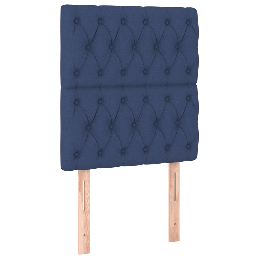 Sommier à lattes de lit et matelas et LED Bleu 80x200cm Tissu - XIOS