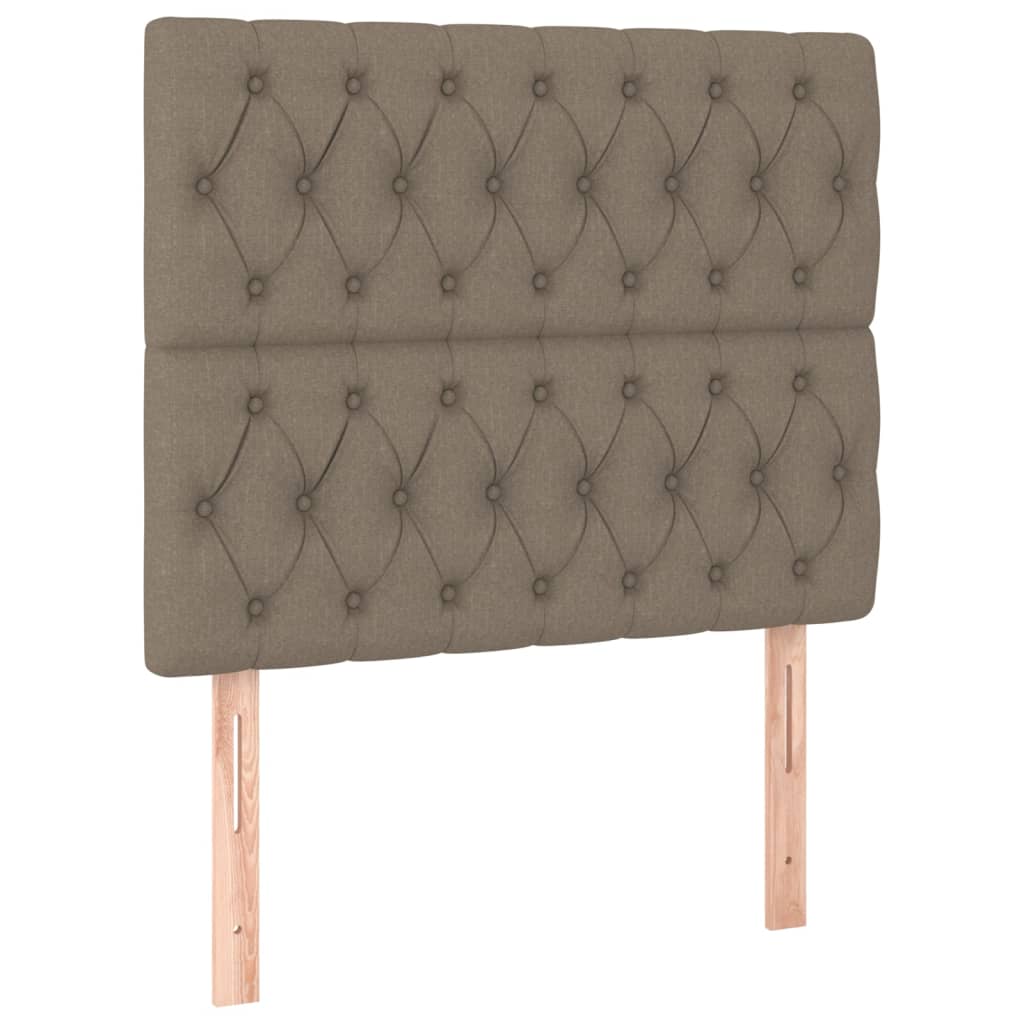 Sommier à lattes de lit et matelas et LED Taupe 90x200 cm Tissu - XIOS