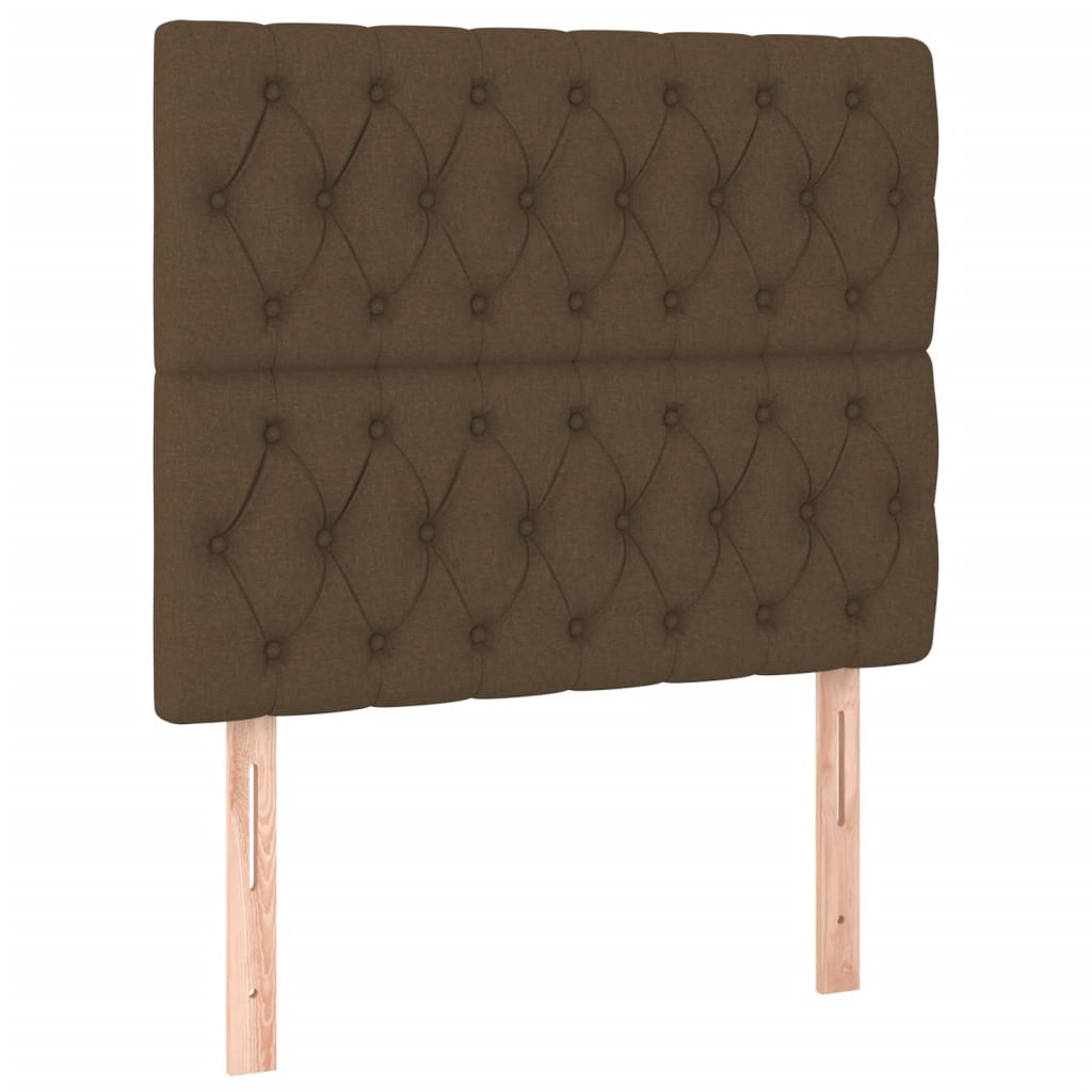 Sommier à lattes de lit matelas et LED Marron foncé 100x200 cm - XIOS