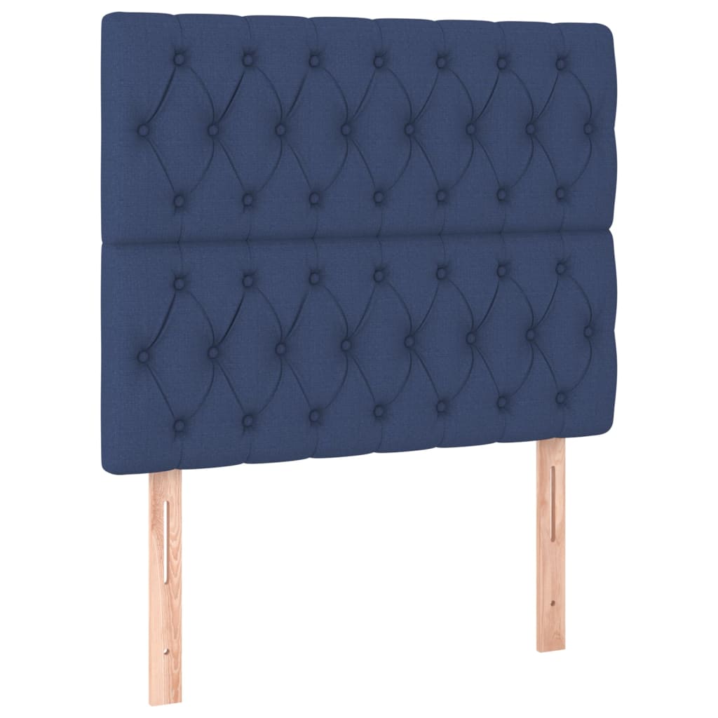 Sommier à lattes de lit et matelas et LED Bleu 120x200 cm Tissu - XIOS