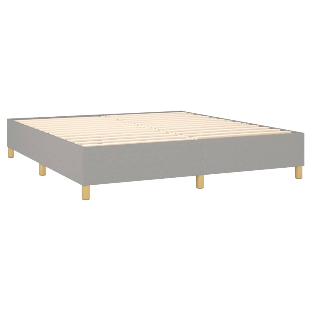 Sommier à lattes de lit et matelas et LED Gris clair 180x200 cm - XIOS