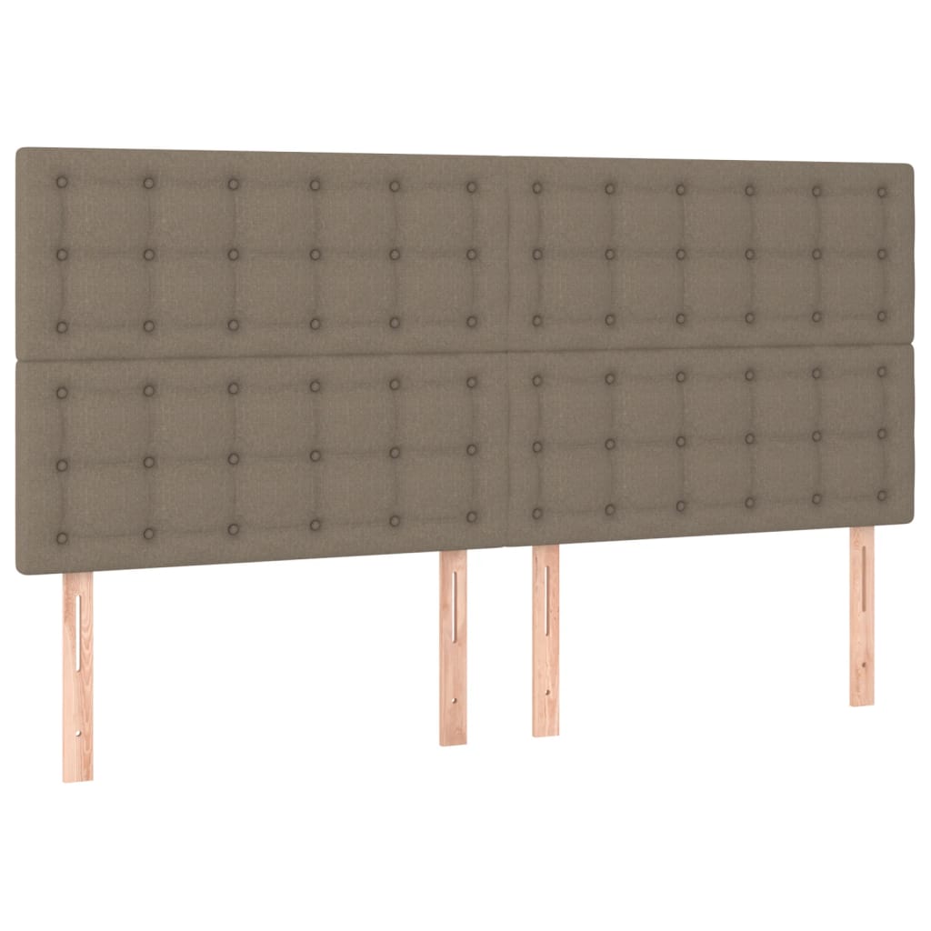 Sommier à lattes de lit et matelas et LED Taupe 160x200cm Tissu - XIOS