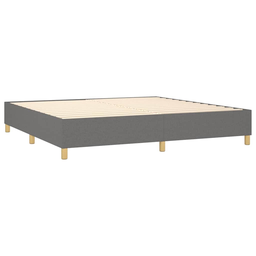 Sommier à lattes de lit et matelas et LED Gris foncé 200x200 cm - XIOS
