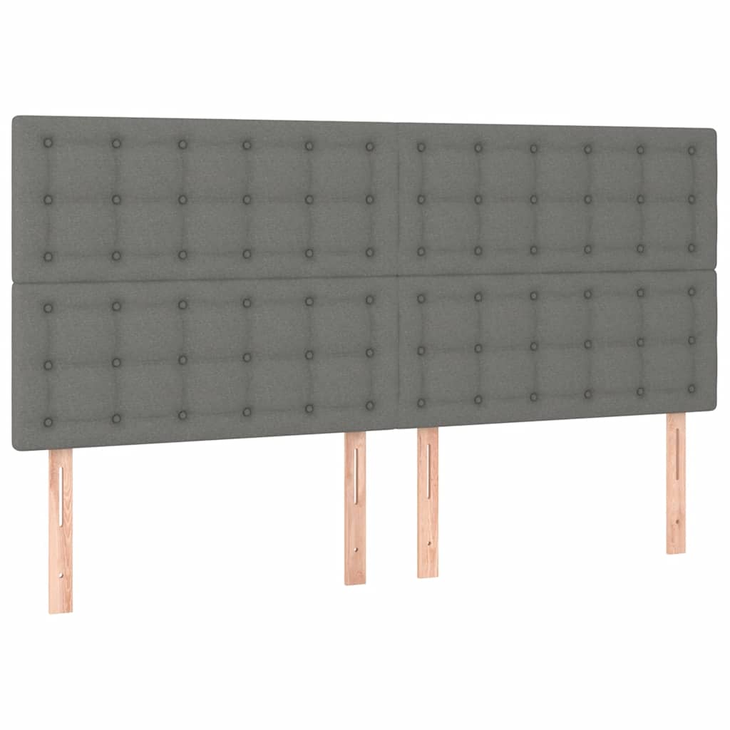 Sommier à lattes de lit et matelas et LED Gris foncé 200x200 cm - XIOS