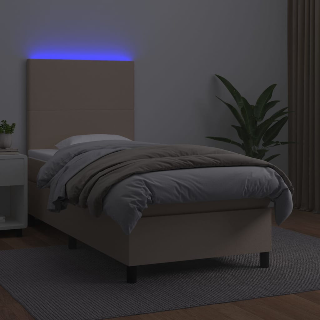 Sommier à lattes de lit avec matelas LED Cappuccino 100x200 cm - XIOS