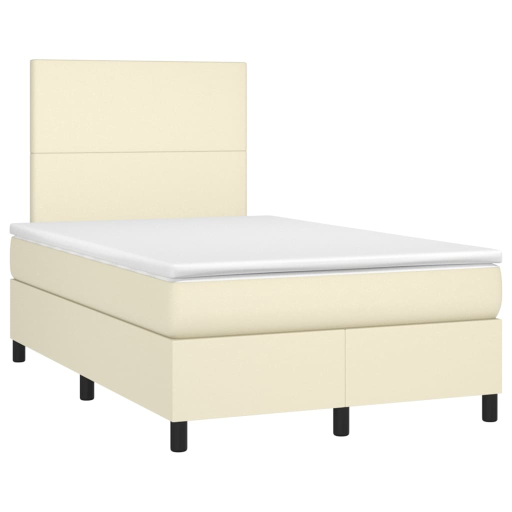 Sommier à lattes de lit avec matelas et LED Crème 120x200 cm - XIOS
