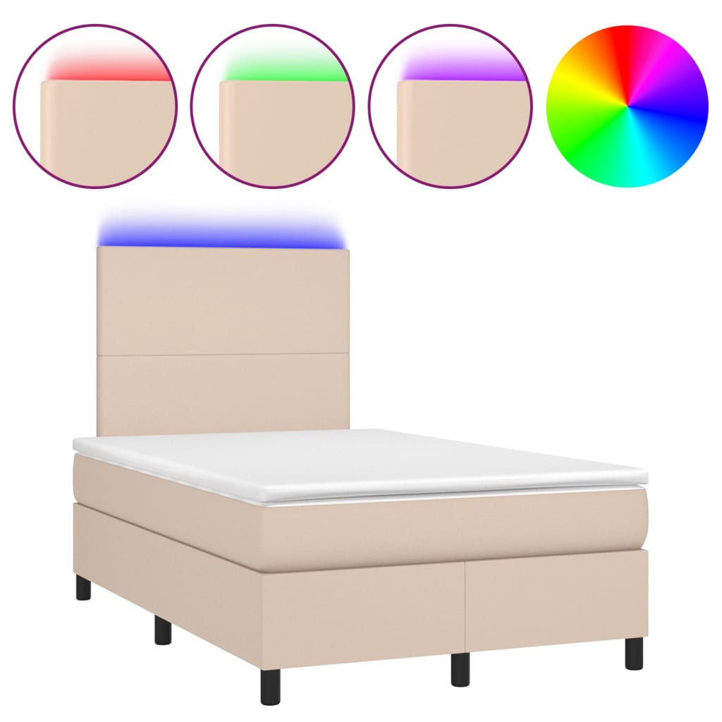 Sommier à lattes de lit avec matelas LED Cappuccino 120x200 cm - XIOS