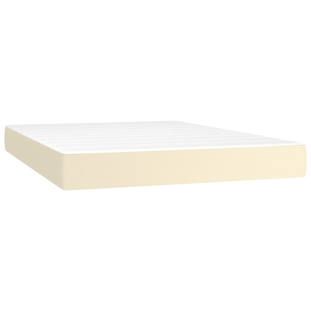 Sommier à lattes de lit avec matelas et LED Crème 140x190 cm - XIOS