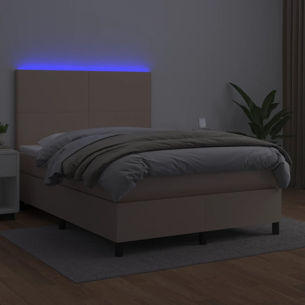 Sommier à lattes de lit avec matelas LED Cappuccino 140x190 cm - XIOS