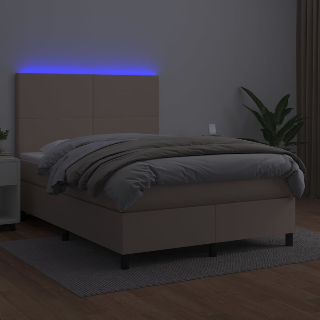 Sommier à lattes de lit avec matelas LED Cappuccino 140x200 cm - XIOS