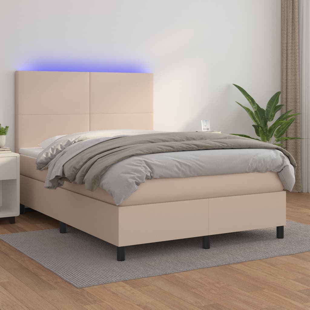 Sommier à lattes de lit avec matelas LED Cappuccino 140x200 cm - XIOS