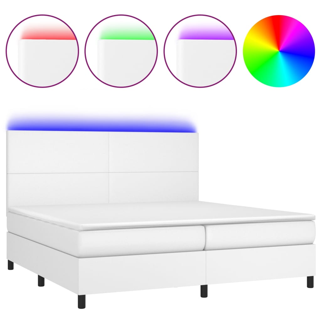 Sommier à lattes de lit avec matelas et LED Blanc 200x200 cm - XIOS