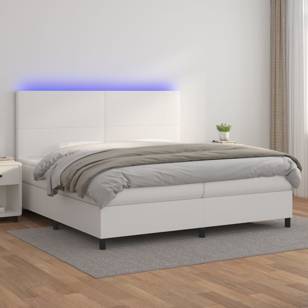 Sommier à lattes de lit avec matelas et LED Blanc 200x200 cm - XIOS