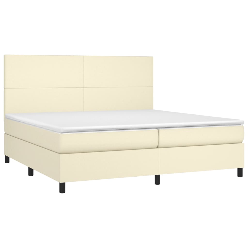 Sommier à lattes de lit avec matelas et LED Crème 200x200 cm - XIOS