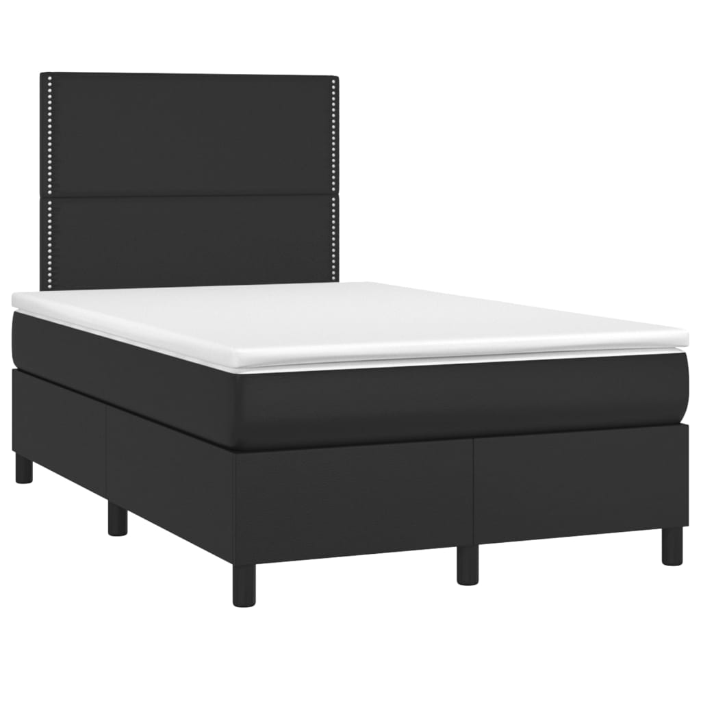 Sommier à lattes de lit avec matelas et LED Noir 120x200 cm - XIOS