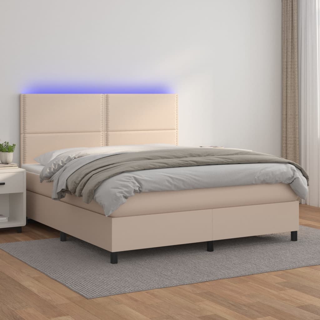 Sommier à lattes de lit avec matelas LED Cappuccino 140x190 cm - XIOS