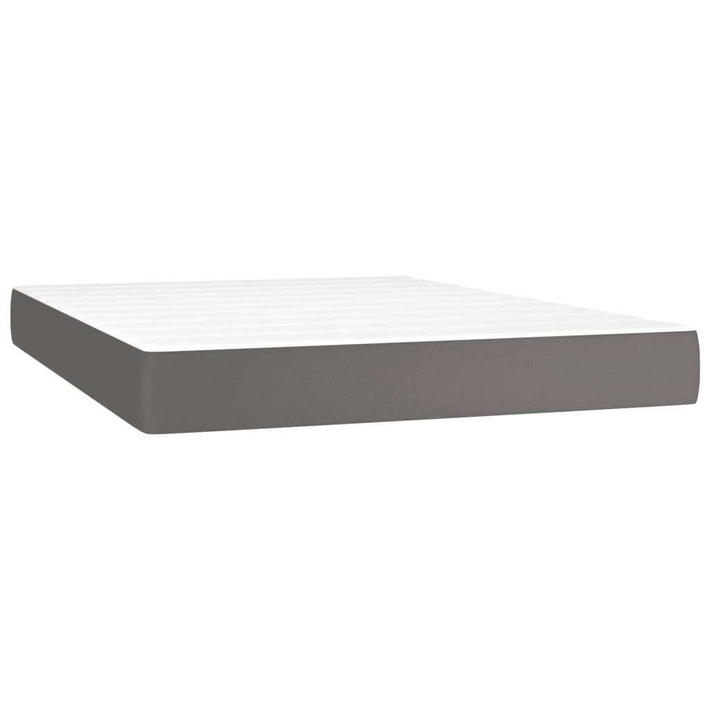 Sommier à lattes de lit avec matelas et LED Gris 140x200 cm