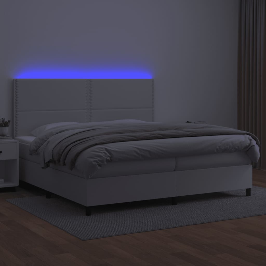 Sommier à lattes de lit avec matelas et LED Blanc 200x200 cm - XIOS