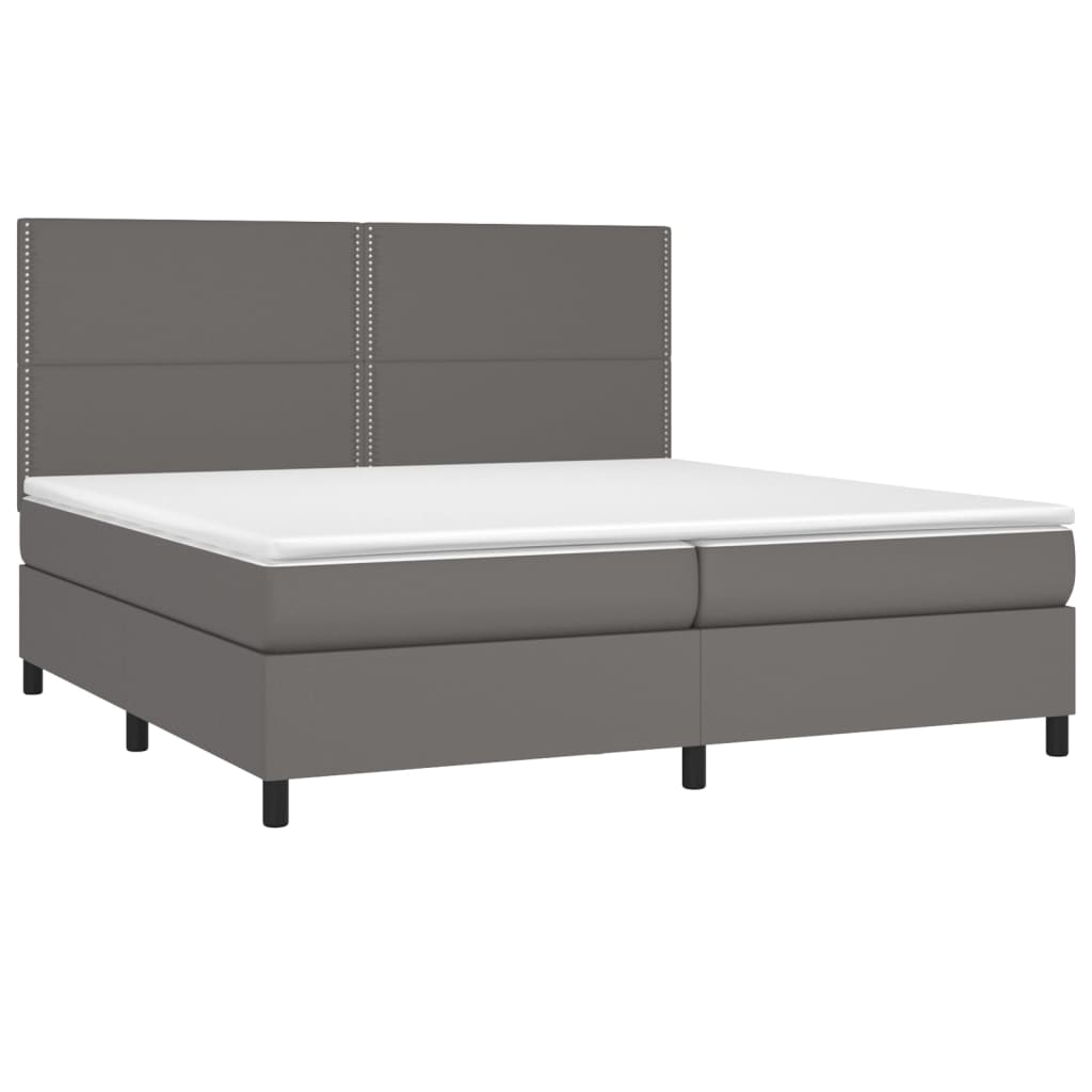 Sommier à lattes de lit avec matelas et LED Gris 200x200 cm - XIOS