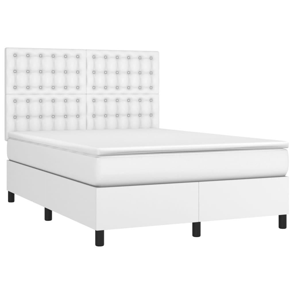 Sommier à lattes de lit avec matelas et LED Blanc 140x190 cm - XIOS