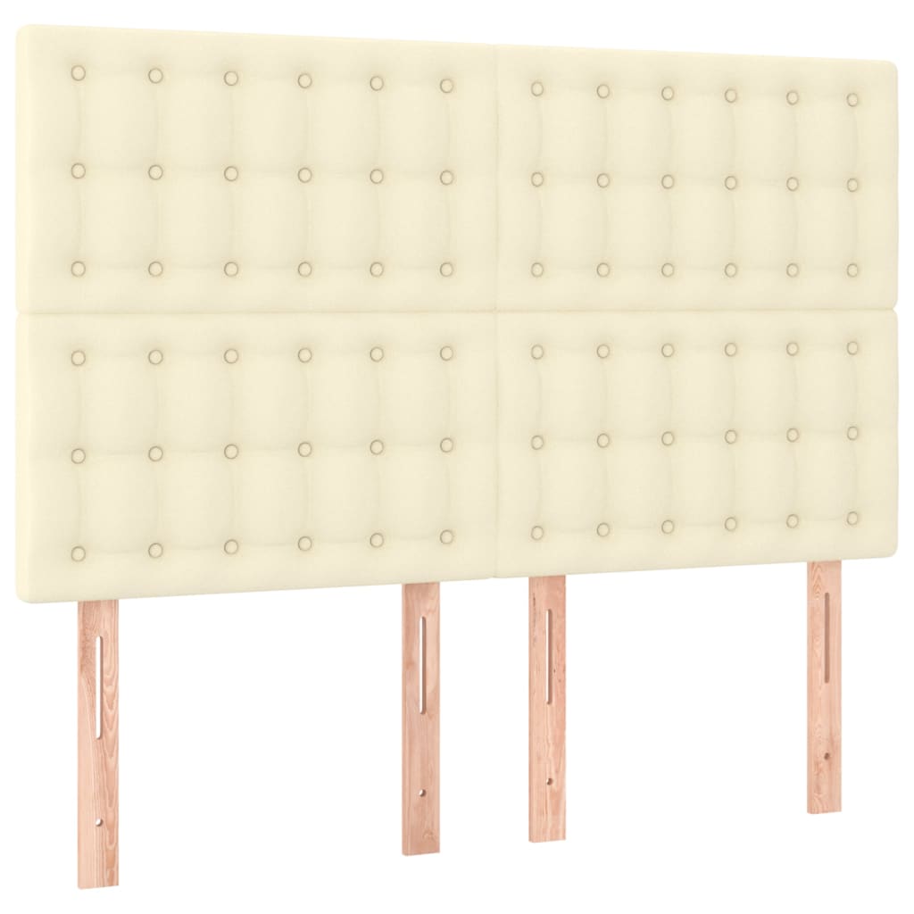 Sommier à lattes de lit avec matelas et LED Crème 140x190 cm