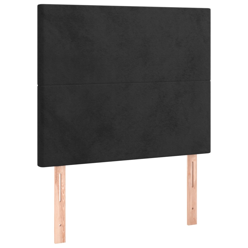 Sommier à lattes de lit avec matelas LED Noir 90x190 cm Velours - XIOS