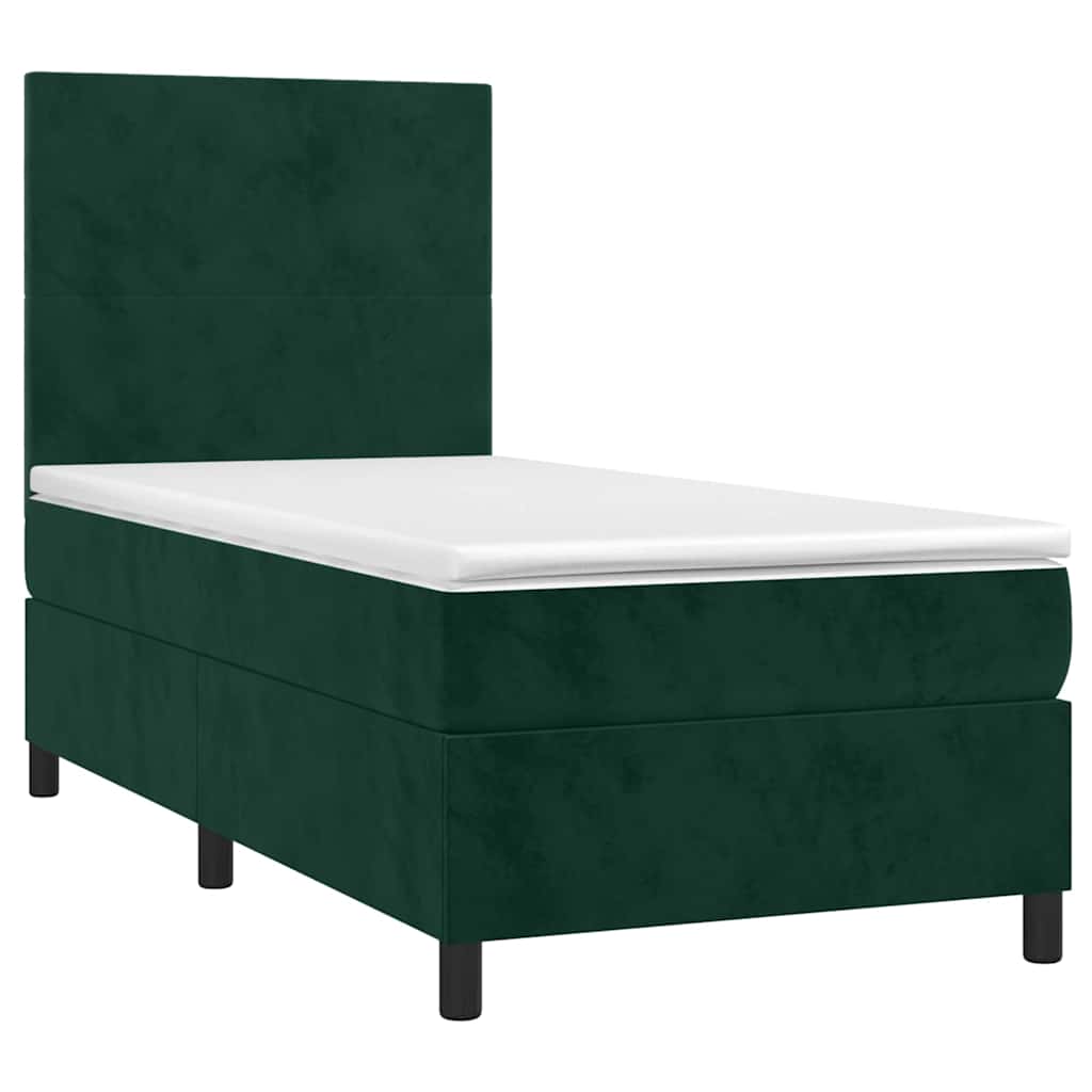 Sommier à lattes de lit avec matelas LED Vert foncé 100x200 cm - XIOS