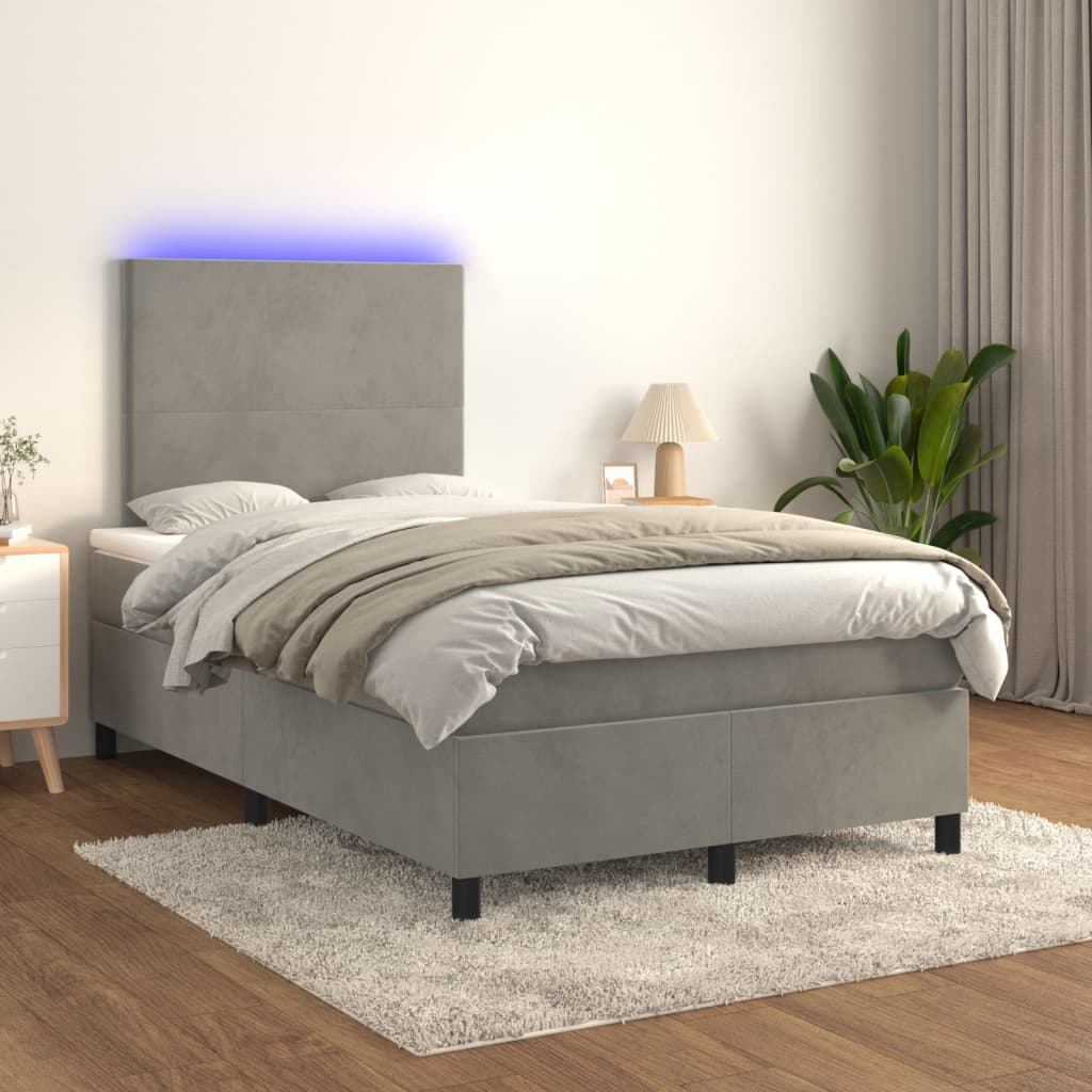 Sommier à lattes de lit avec matelas LED Gris clair 120x200 cm - XIOS