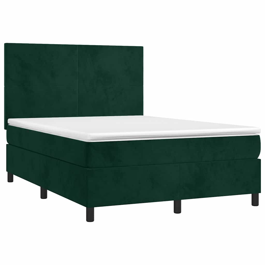 Sommier à lattes de lit avec matelas LED Vert foncé 140x190 cm - XIOS