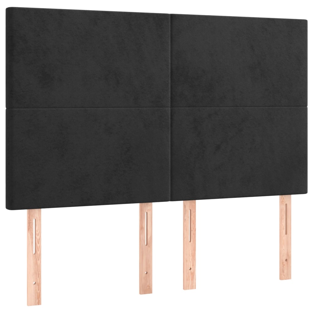Sommier à lattes de lit et matelas LED Noir 140x200 cm Velours - XIOS