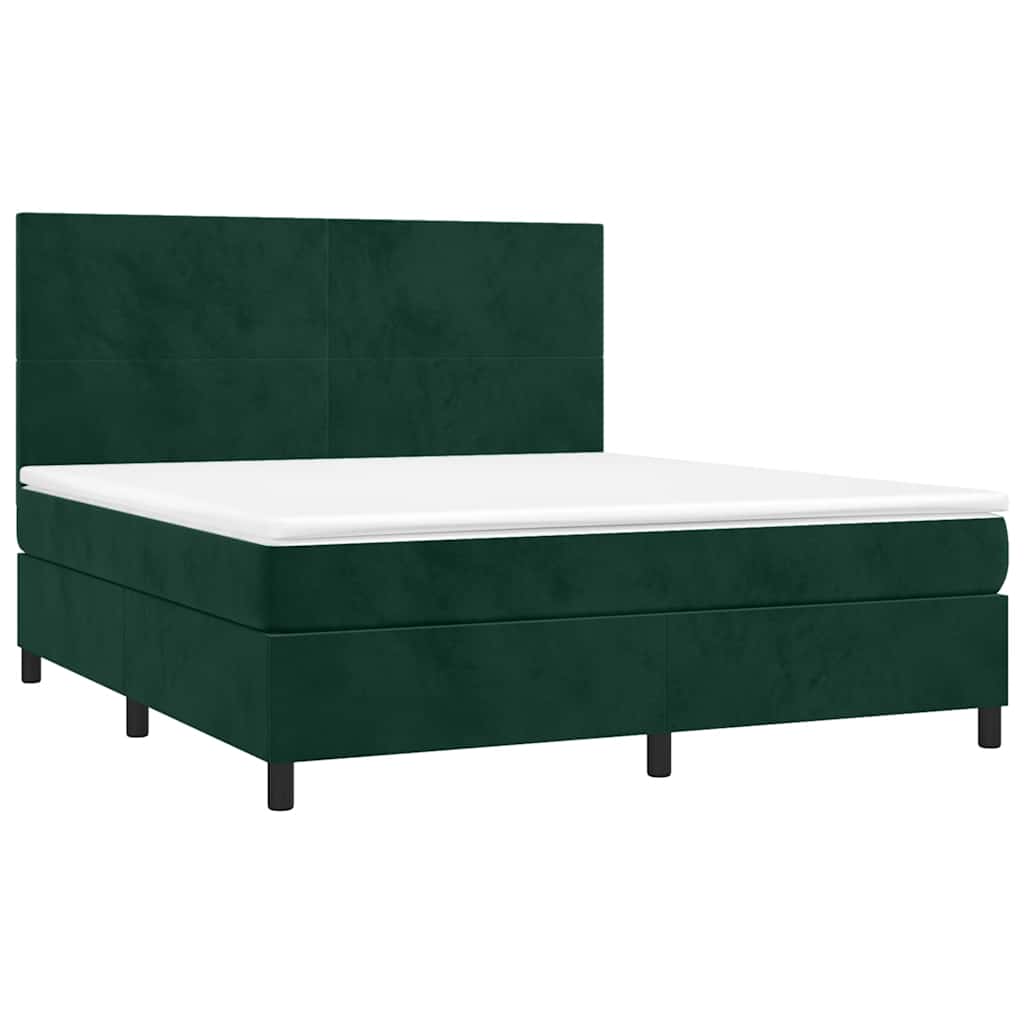 Sommier à lattes de lit avec matelas LED Vert foncé 160x200 cm - XIOS