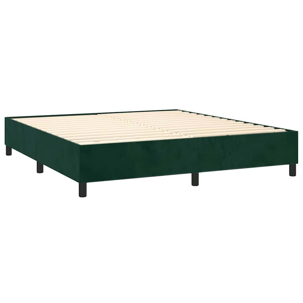 Sommier à lattes de lit avec matelas LED Vert foncé 160x200 cm - XIOS