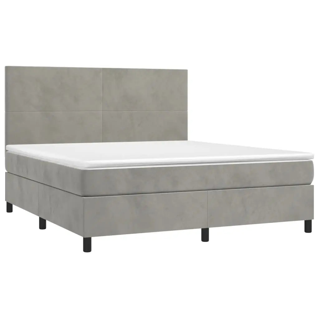 Sommier à lattes de lit avec matelas LED Gris clair 180x200 cm - XIOS