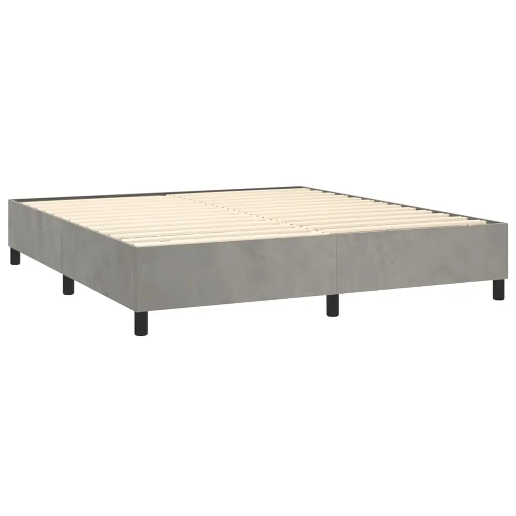 Sommier à lattes de lit avec matelas LED Gris clair 180x200 cm - XIOS