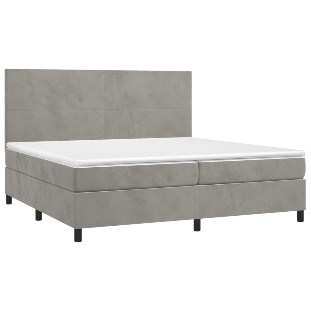 Sommier à lattes de lit avec matelas LED Gris clair 200x200 cm - XIOS