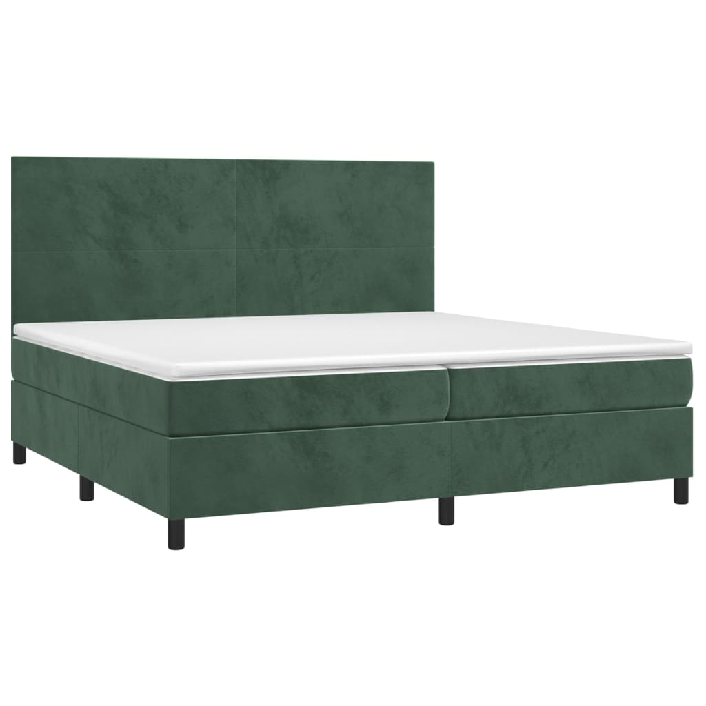 Sommier à lattes de lit avec matelas LED Vert foncé 200x200 cm - XIOS