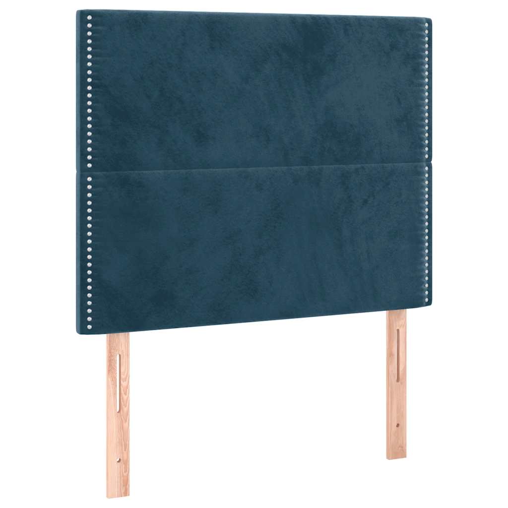 Sommier à lattes de lit matelas et LED Bleu foncé 100x200 cm - XIOS