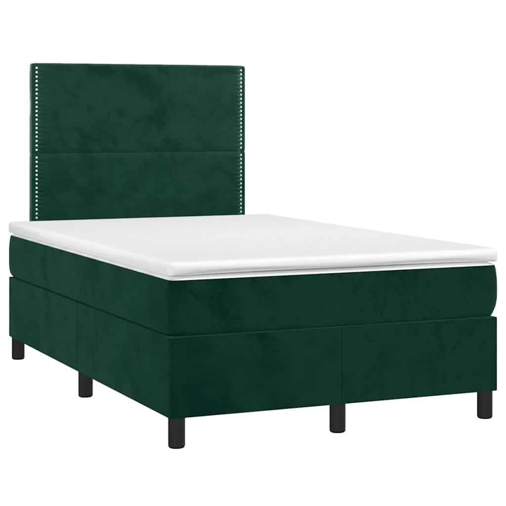 Sommier à lattes de lit matelas et LED Vert foncé 120x200 cm - XIOS