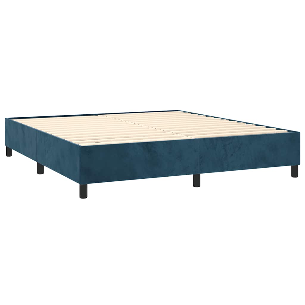 Sommier à lattes de lit matelas et LED Bleu foncé 160x200 cm - XIOS
