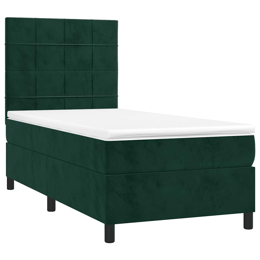 Sommier à lattes de lit et matelas et LED Vert foncé 80x200 cm - XIOS