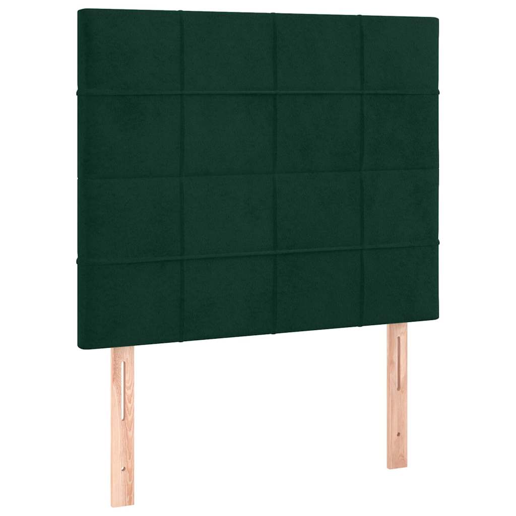 Sommier à lattes de lit et matelas et LED Vert foncé 90x190 cm - XIOS