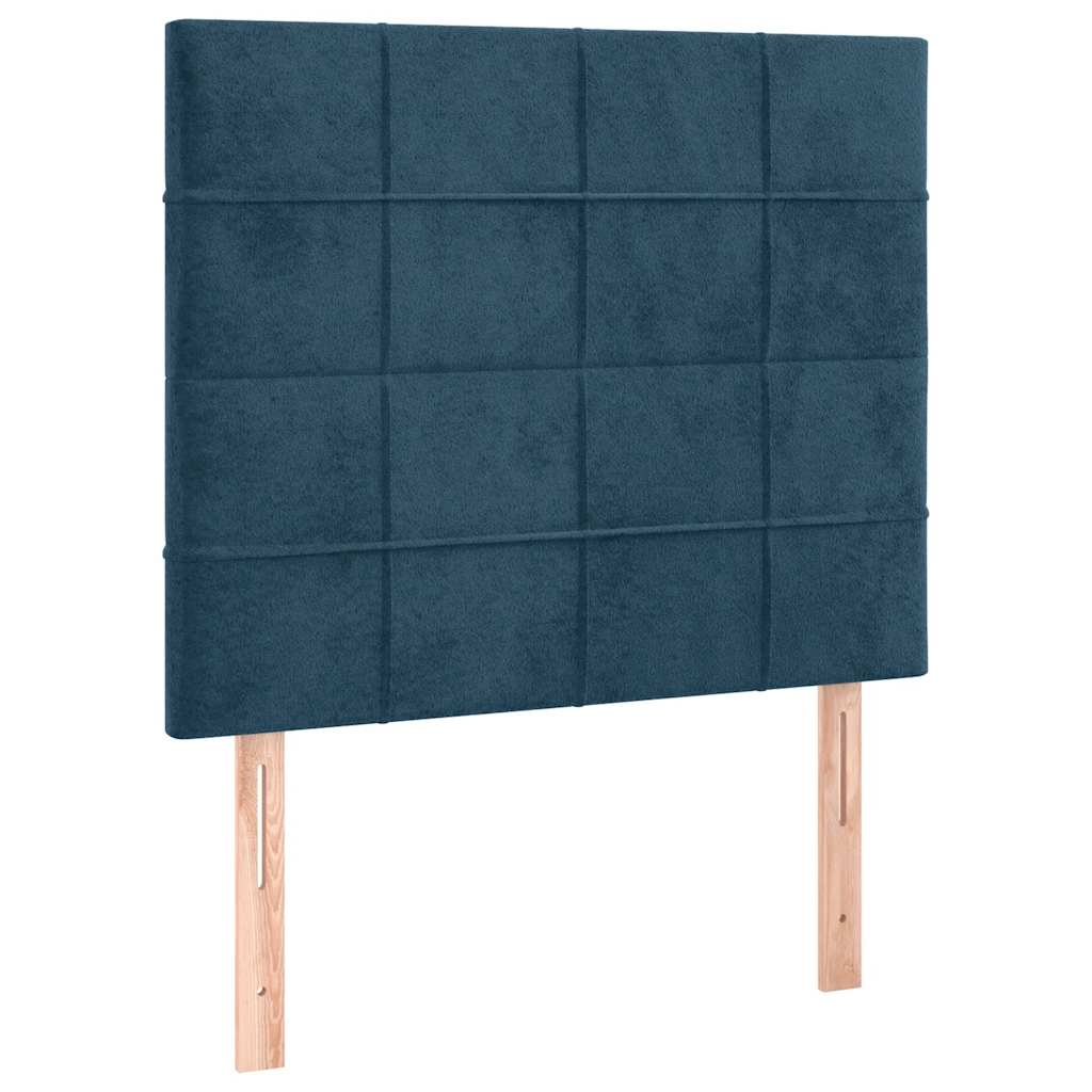 Sommier à lattes de lit et matelas et LED Bleu foncé 90x190 cm - XIOS
