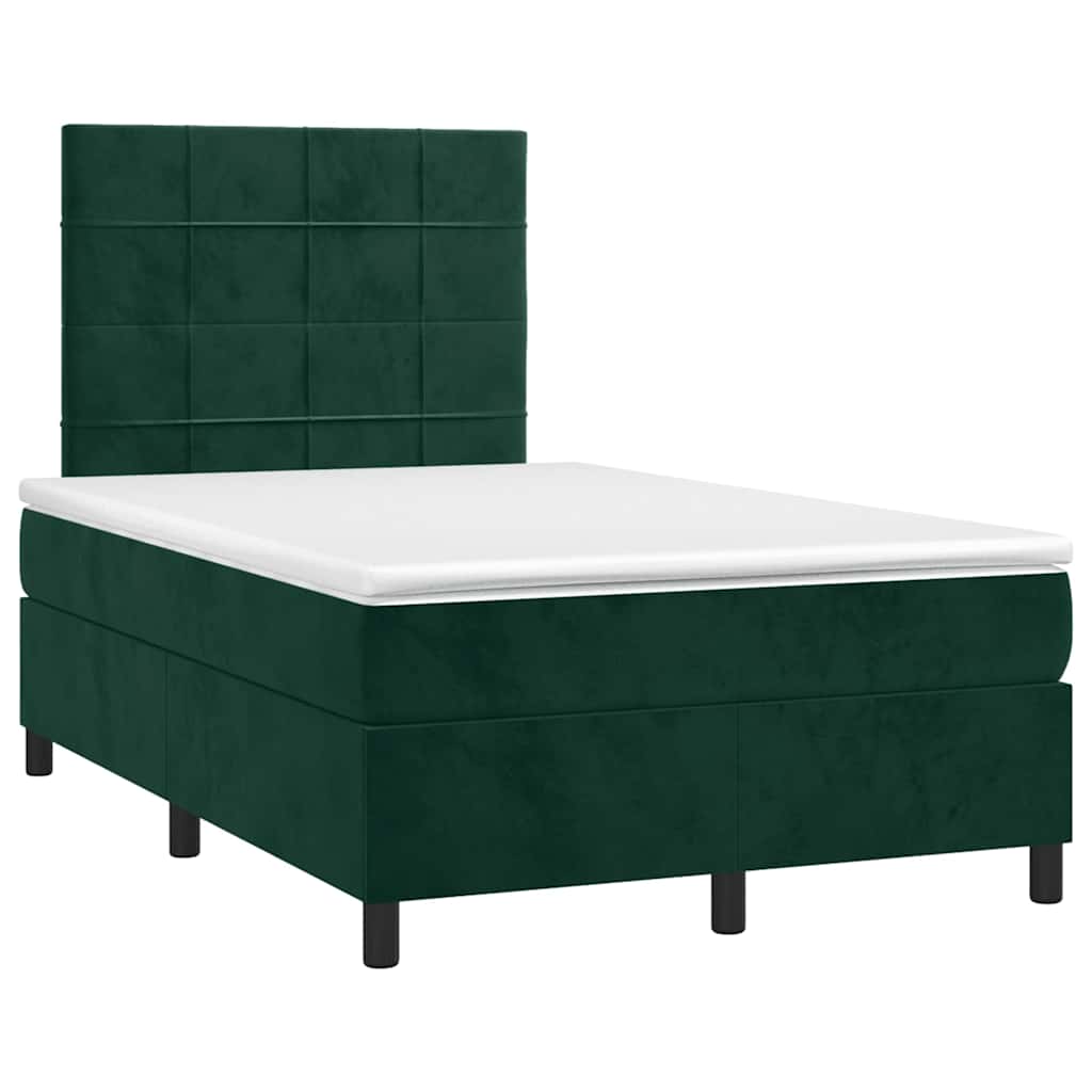 Sommier à lattes de lit matelas et LED Vert foncé 120x200 cm - XIOS