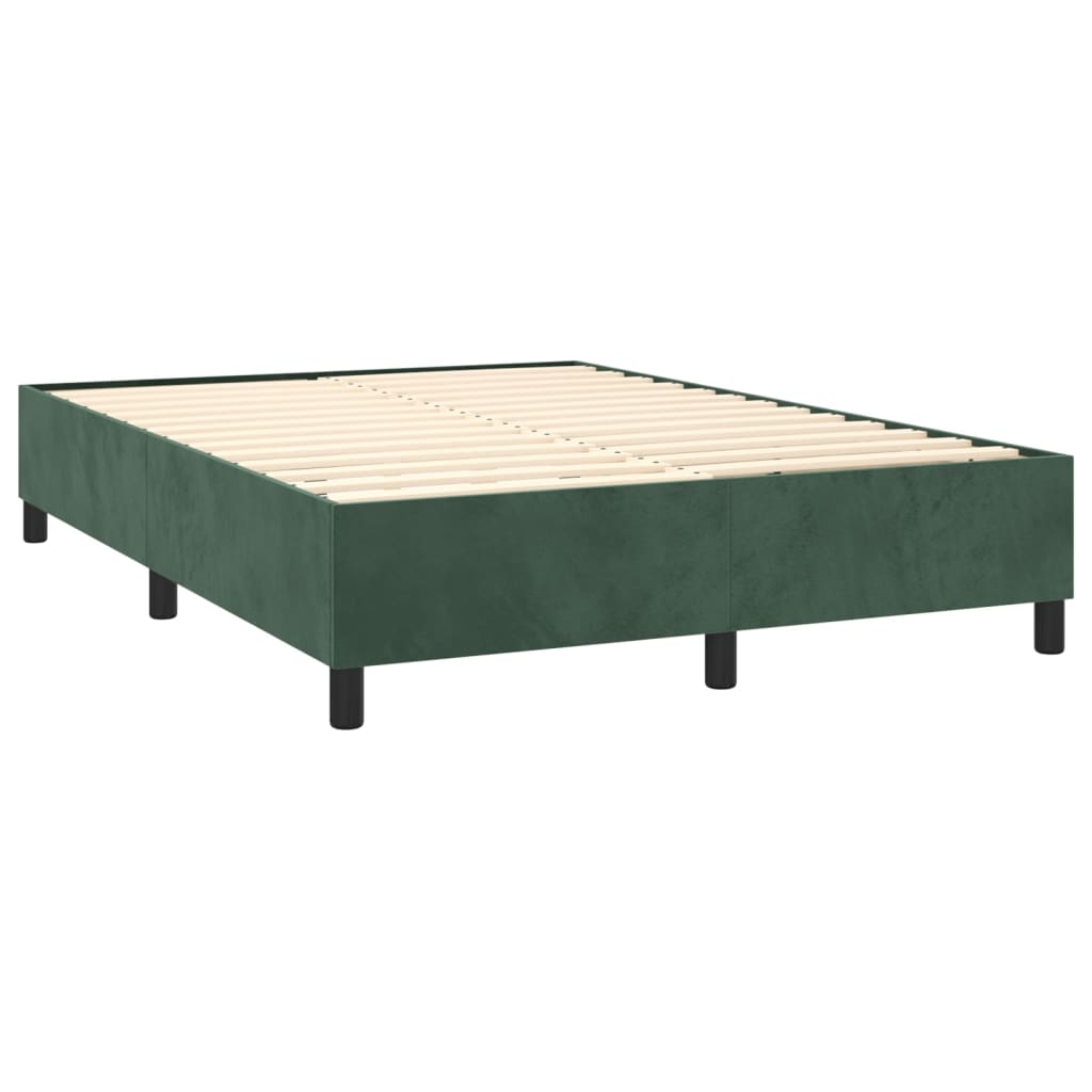 Sommier à lattes de lit matelas et LED Vert foncé 140x190 cm - XIOS