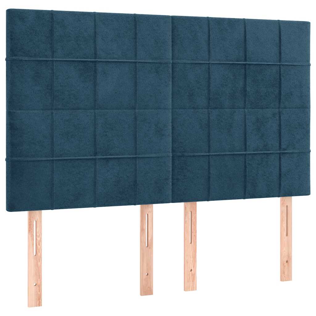 Sommier à lattes de lit matelas et LED Bleu foncé 140x200 cm - XIOS