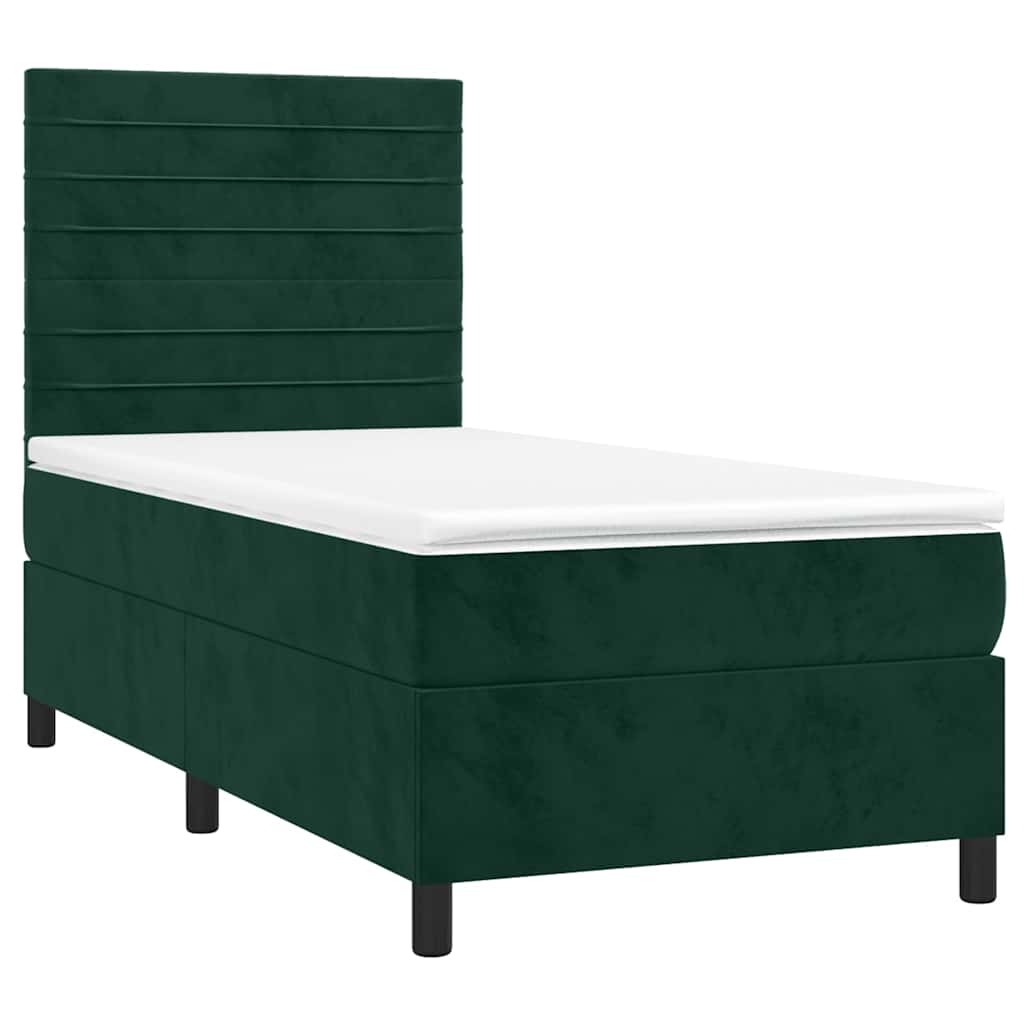 Sommier à lattes de lit matelas LED Vert foncé 80x200cm Velours - XIOS