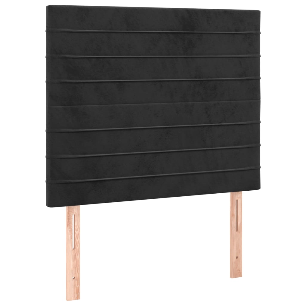 Sommier à lattes de lit avec matelas LED Noir 90x190 cm Velours - XIOS