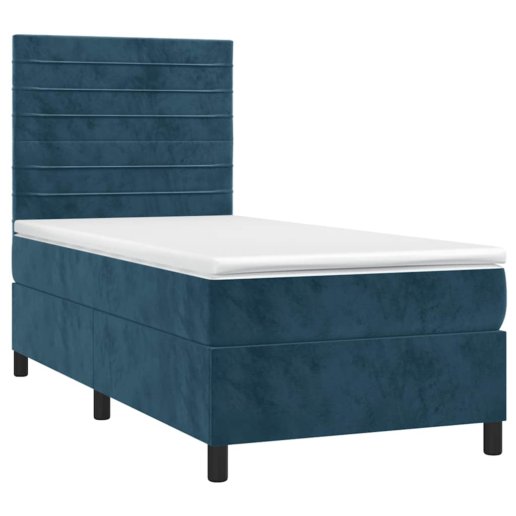 Sommier à lattes de lit avec matelas LED Bleu foncé 100x200 cm - XIOS